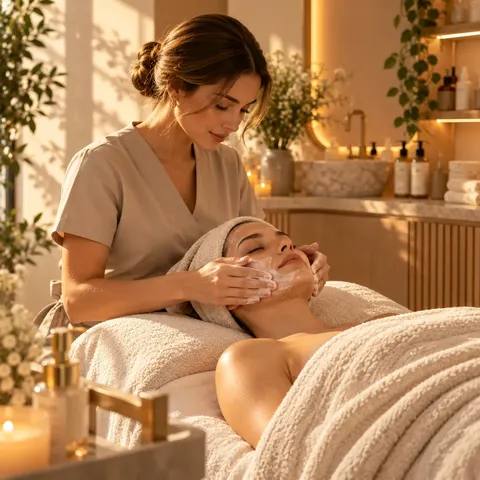 Tratamento facial em cabine